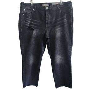 Torrid Womens Jeans 16 Plus Size Boyfriend Crop Straight Mid Rise Pants Gray Bla